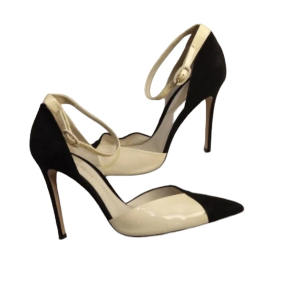 Gianvito Rossi made in Italy Black suede/yellow patent leather heels size 37 - Picture 1 of 10